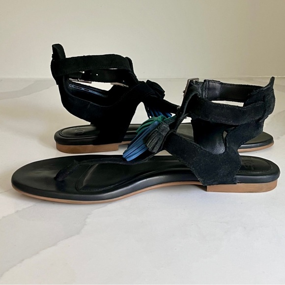 UGG Woman's Lecia Black Leather and Suede Ankle Wrap Sandal Size 9 NWOT - Picture 7 of 15